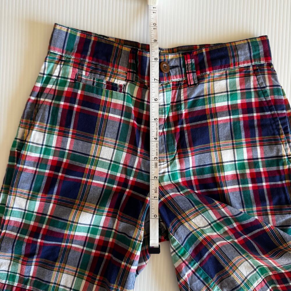Polo Ralph Lauren Boys 8 Madras Plaid Cotton Shorts Navy Red Green Preppy Summer - Picture 7 of 12